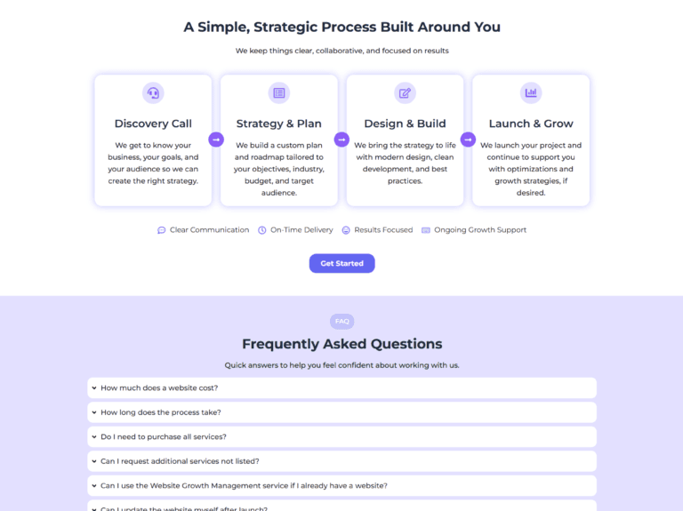 ClimbSite website homepage showcasing modern web design, branding, and digital solutions