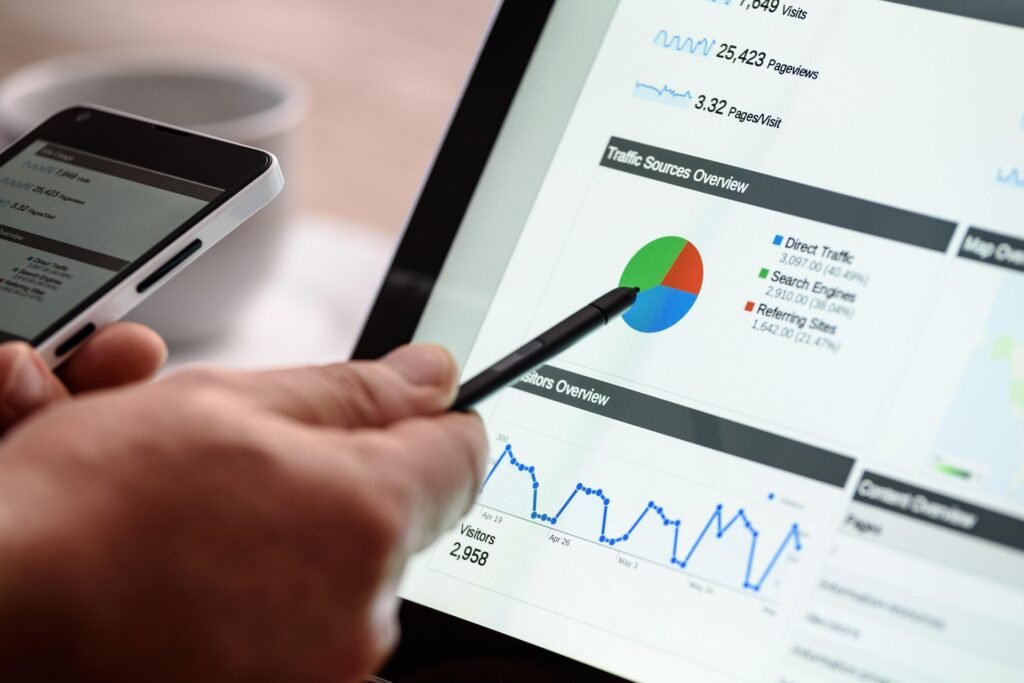 Illustration showing website growth, SEO performance, and increasing online traffic.