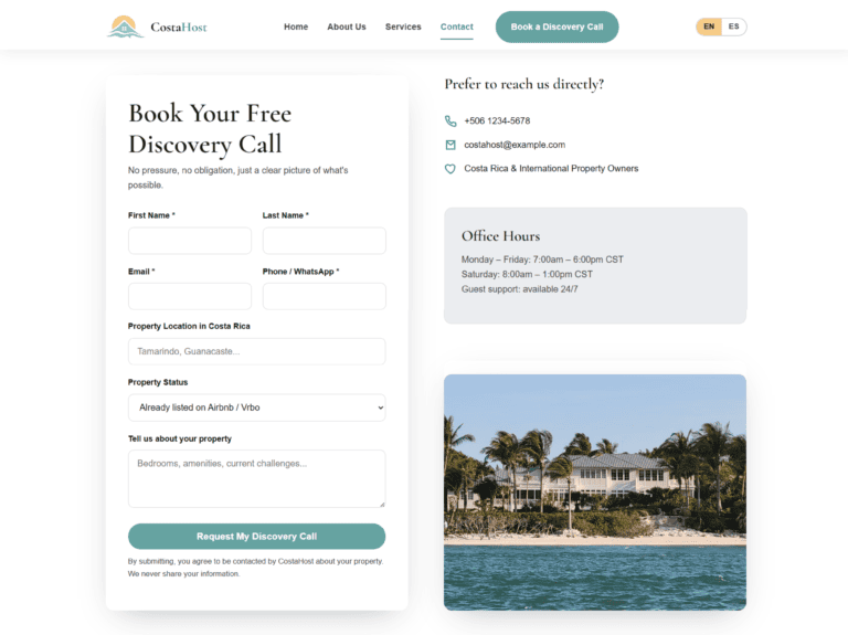 CostaHost website showcase featuring modern web design, branding, and digital presence