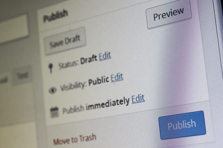 Close-up of the WordPress post draft visibility settings on the editor screen.